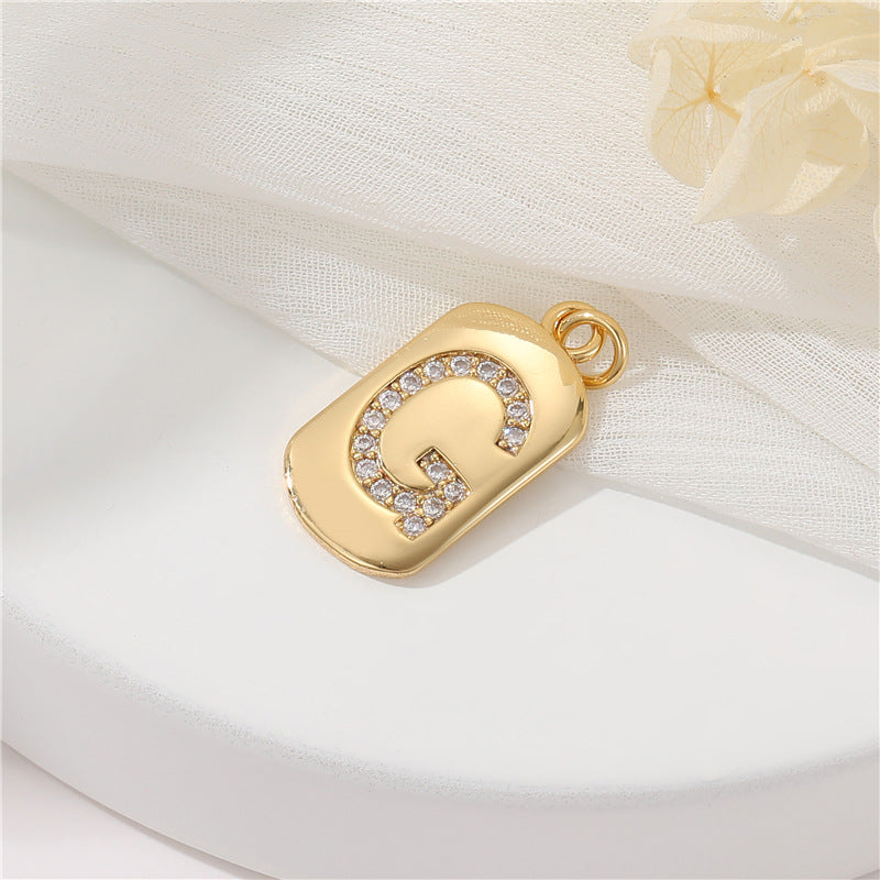 2 pendentif à breloque initiale Alphabet AZ orné de strass 14K GF