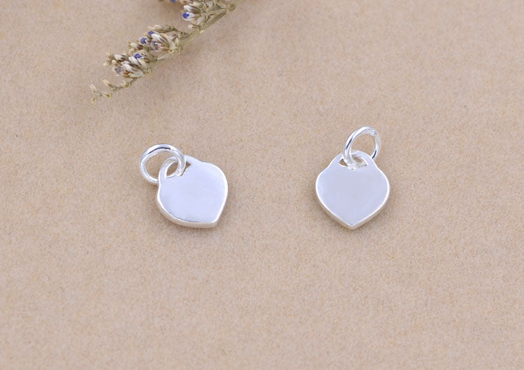 Pendentif à breloque papillon en forme de cœur en émail époxy en argent sterling S925