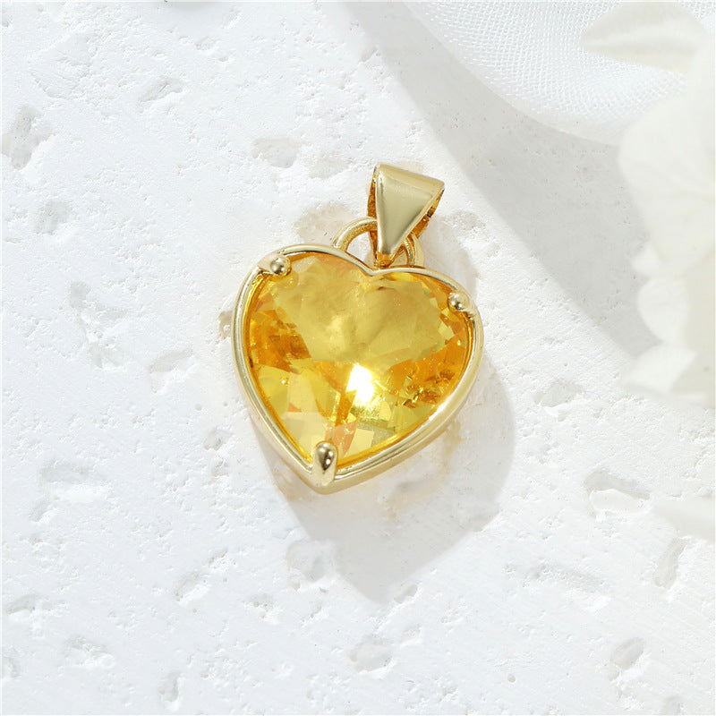 Pendentif à breloque 2 cœurs orné de strass 14K GF