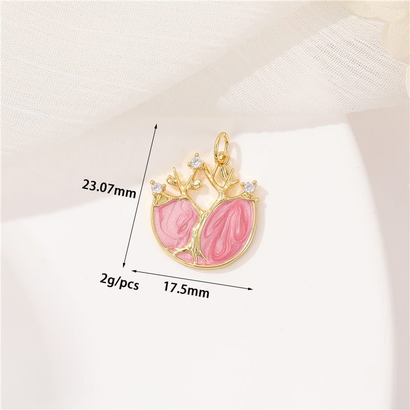 2 Whale Octopus Seahorse Shell Conch Starfish Coral Jellyfish Charm Pendant Rhinestone Embellished 14K GF