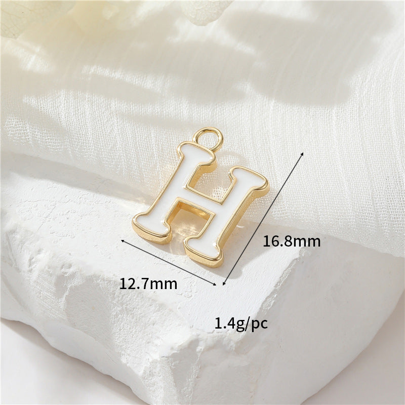 2 Emaille-Epoxidharz-Anfangsbuchstaben AZ-Charm-Anhänger 14K GF