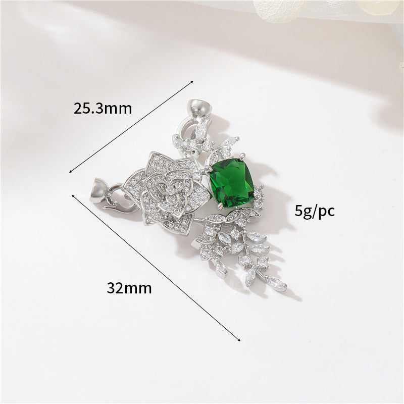 2 Schleife, Schmetterling, Blumen-Karabinerverschluss, Muschel-Strasssteinverzierung, 14-karätige GF-Federschnallenverschlüsse, Verbinder