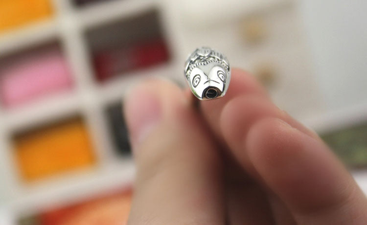 Sterling Silver Rhinestone Bent Fish Pipe Bead Spacer S925 Finding