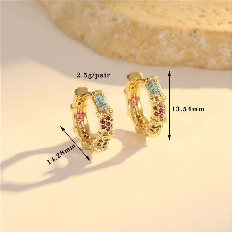 Boucles d'oreilles créoles à grille 4 étoiles ornées de strass 14K GF