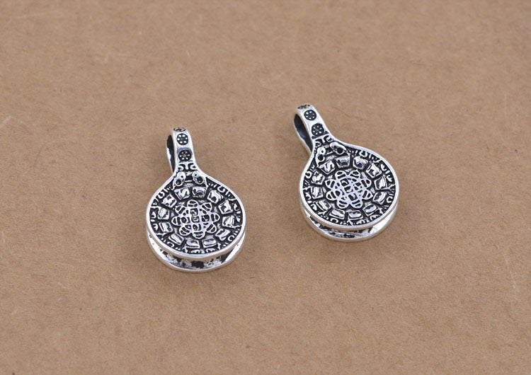 Sterling Silver Tiny Round Zodiac Coin Charm Pendant S925 Finding