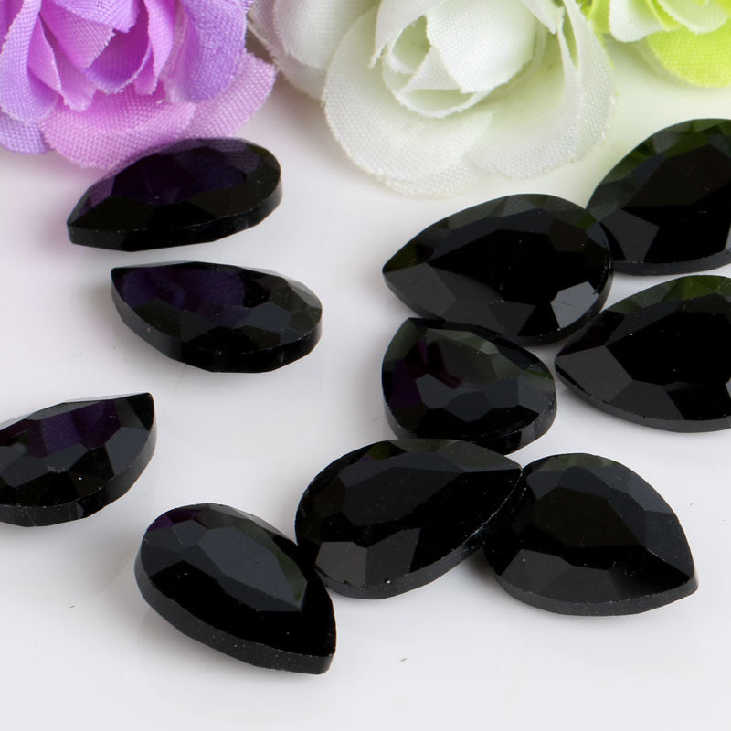 Bulk 100 Faceted Waterdrop Pointed Culet Clear Rhinestone Glass Jewelry Finding 6x8mm 8x13mm 7x10mm 10x14mm 13x18mm 18x25mm 20x30mm