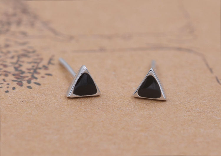 Boucles d'oreilles en argent Sterling émail époxy carré rond étoile coeur goutte d'eau Triangle S925