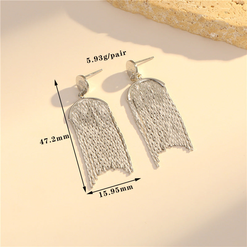 4 boucles d'oreilles à pampilles en chaîne serpent, ornées de strass, boucles d'oreilles 14K GF