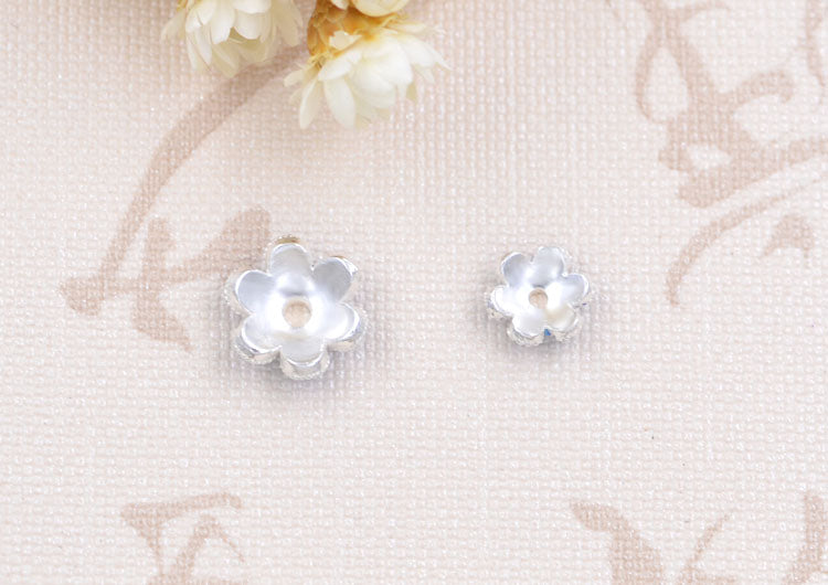 Enamel Epoxy Sterling Silver Floral Bead Cap Cup S925 Finding