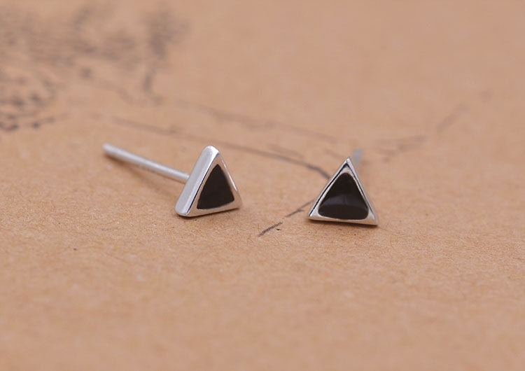 Boucles d'oreilles en argent Sterling émail époxy carré rond étoile coeur goutte d'eau Triangle S925