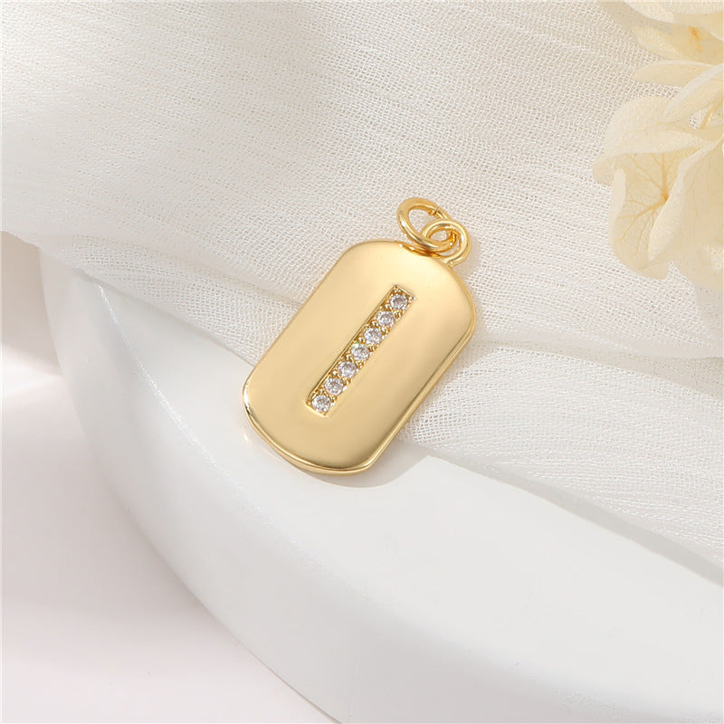 2 pendentif à breloque initiale Alphabet AZ orné de strass 14K GF