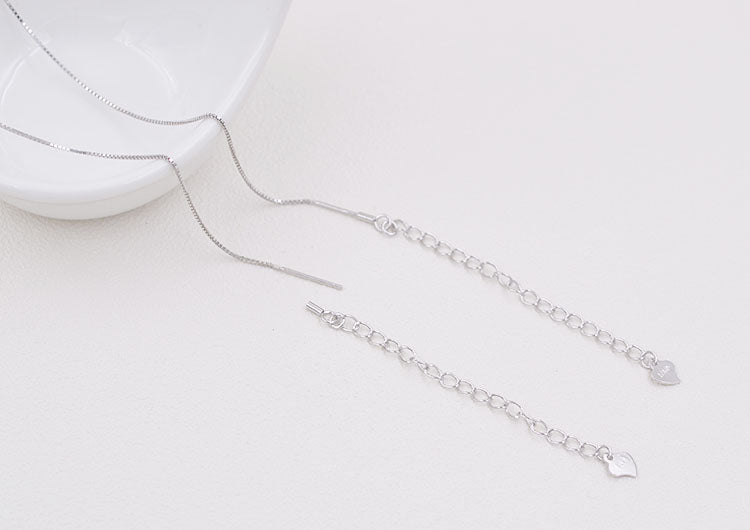 Collier en Y réglable en argent sterling avec fermoir mousqueton à ressort rond