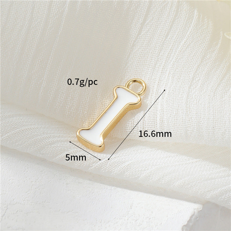 2 Emaille-Epoxidharz-Anfangsbuchstaben AZ-Charm-Anhänger 14K GF