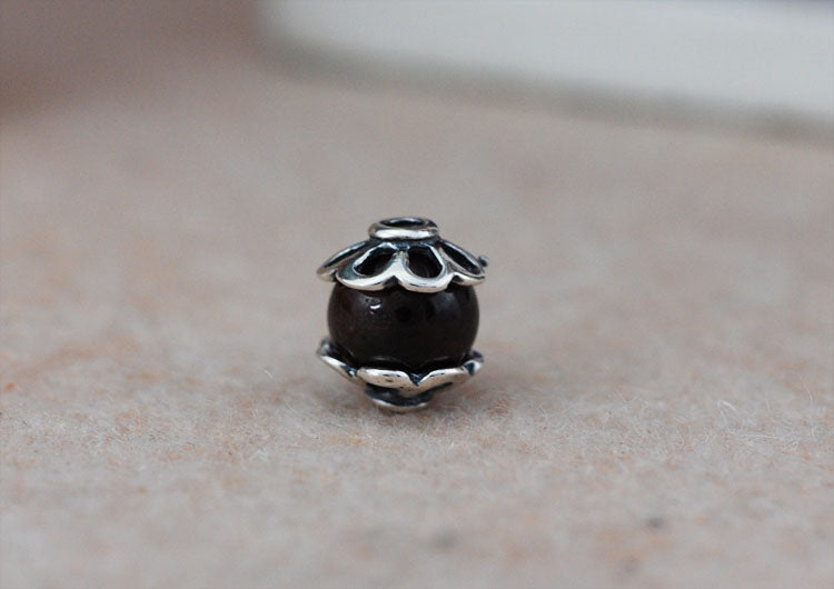 Sterling Silver Floral Bead Cap Cup S925 Finding