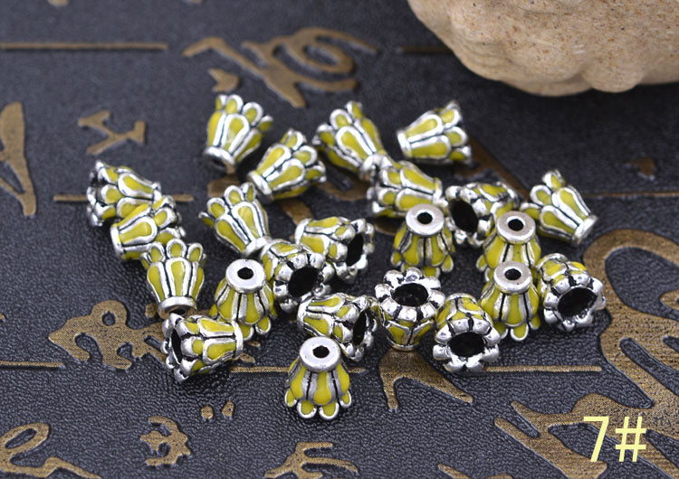 Sterling Silver Enamel Epoxy Cone Bead Spacer S925 Finding