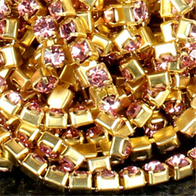 10 yd Colorful Rhinestone Cup Chain Gold Trim Metal Cup Close Chain Jewelry High Quality Wedding Veil Finding 2mm 2.5mm 2.8mm 3mm