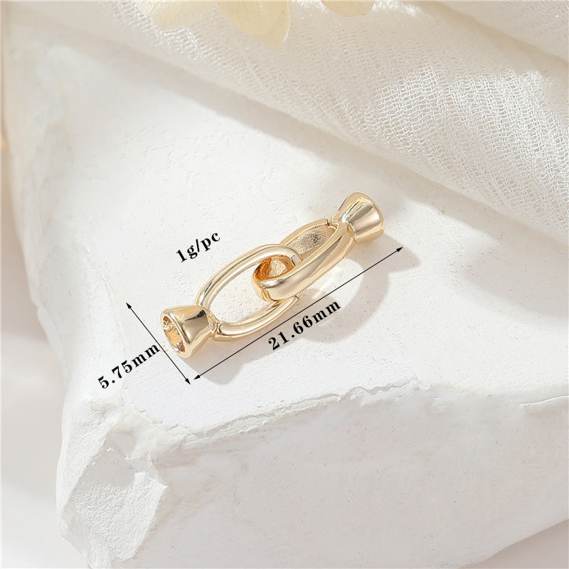 2 Round Oval Floral Heart Circle Clasp 14K GF Rhinestone Embellished Clasps Connector