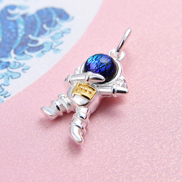 Sterling Silver Astronaut Charm Pendant S925 Finding
