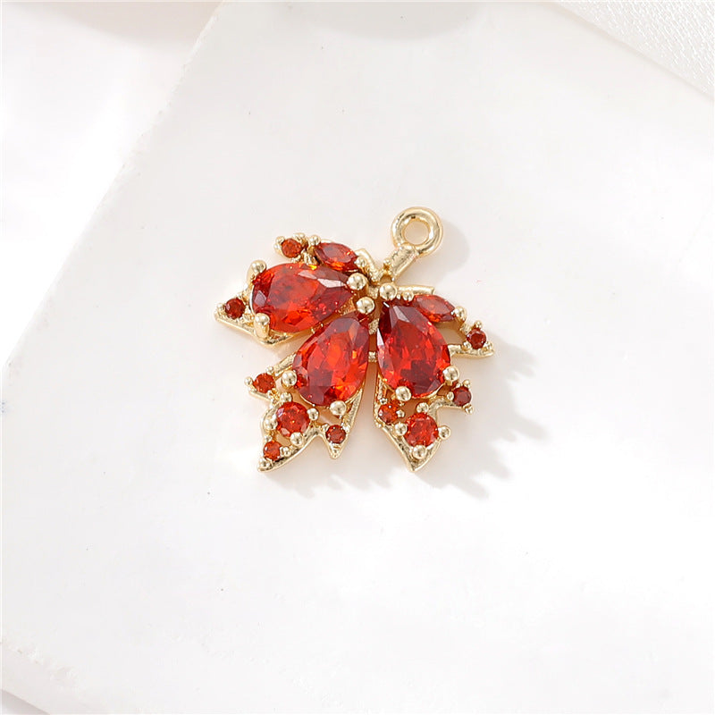 2 connecteurs de charme floral à double boucle ornés de strass 14K GF