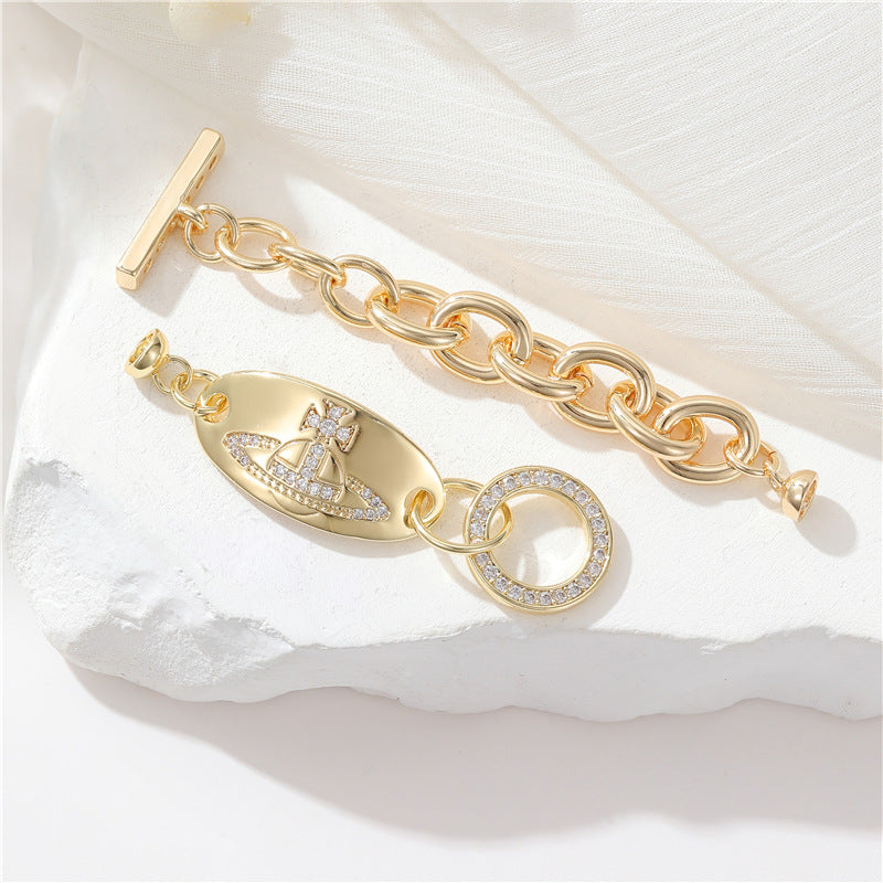 2 Saturn Crown Cable Chain Floral Wheel Lock OT Clasp 14K GF Resin Pearl Rhinestone Embellished Clasps Connector