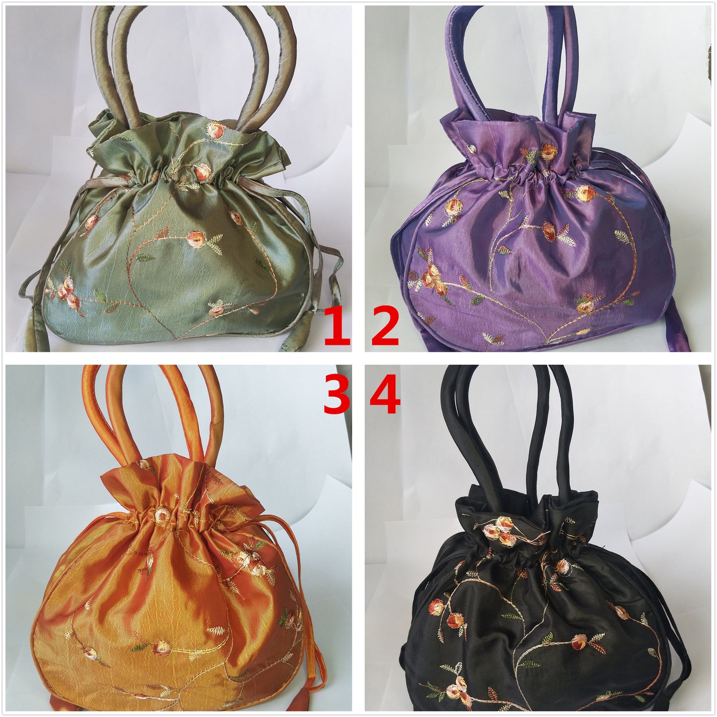 8x8" Colorful Chinese Silk Pouches Pocket Money Coins HandBags Drawstring Grab Bag lot Traditional Packaging Bags for Jewelry Gifts