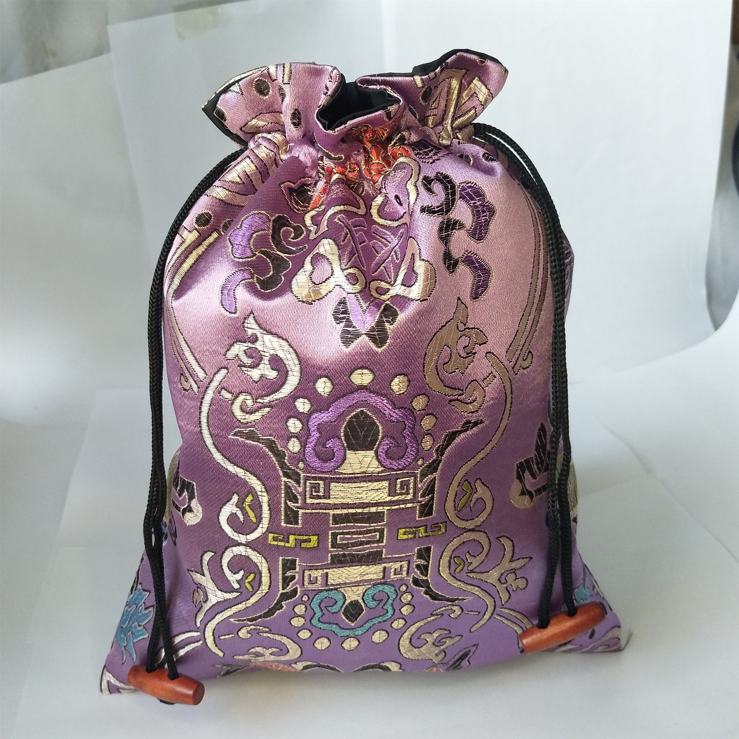 8x10" Colorful Chinese Silk Pouches Pocket Money Coins Bags Drawstring Grab Bag lot Traditional Packaging Bags for Jewelry Gifts