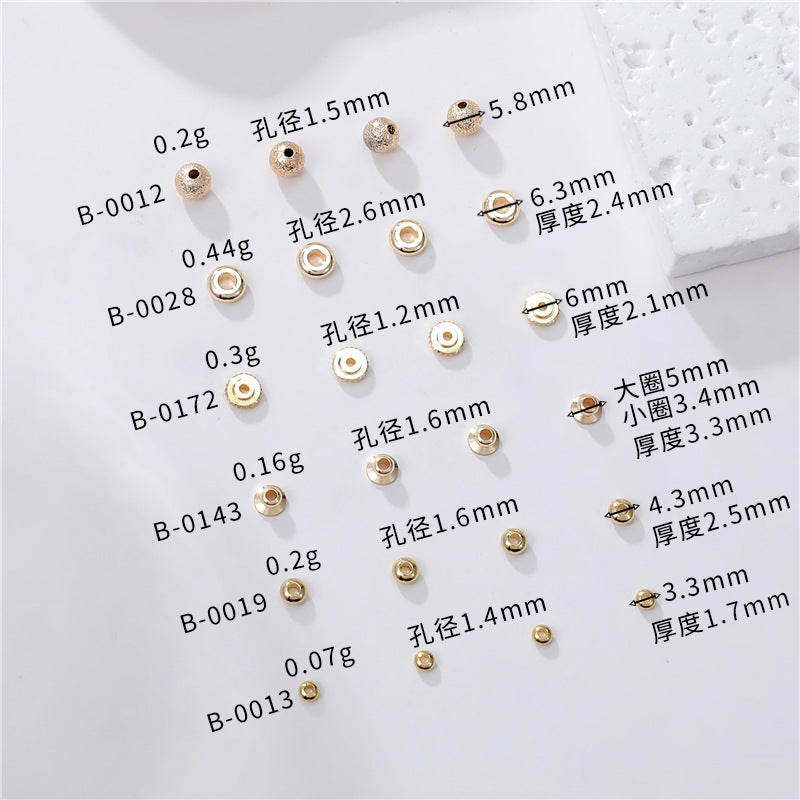 10 Charme de perle ronde plate 14K GF Entretoise de perles