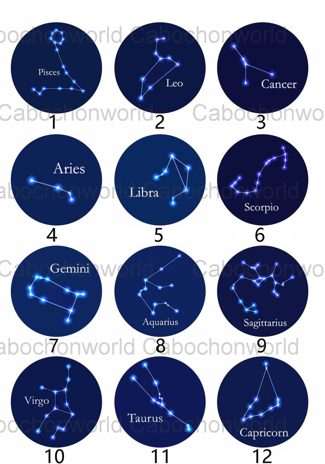 Zodiac Symbol Cabochon Collection CW0011