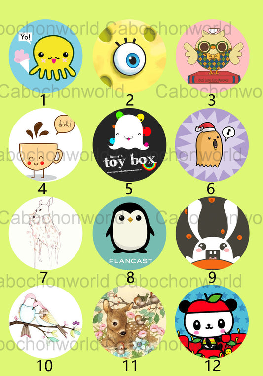 Cute Cartoon Animals Charactor Cabochon Collection CW0026