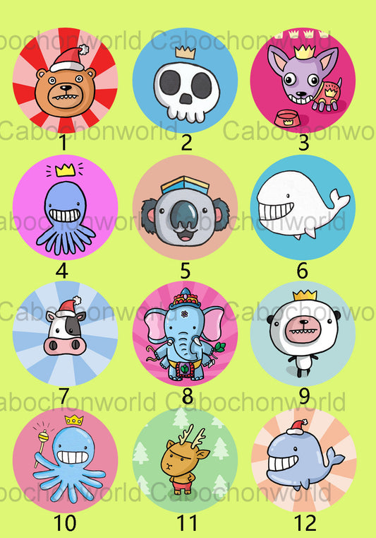 Cute Cartoon Animals Charactor Cabochon Collection CW0027