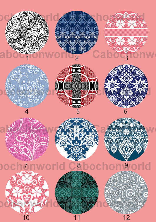 Collection de cabochons à motifs floraux CWN0033