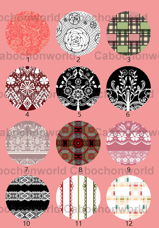 Collection de cabochons à motifs floraux CWN0034