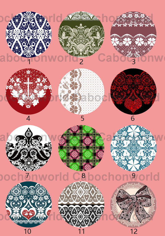 Collection de cabochons à motifs floraux CWN0035