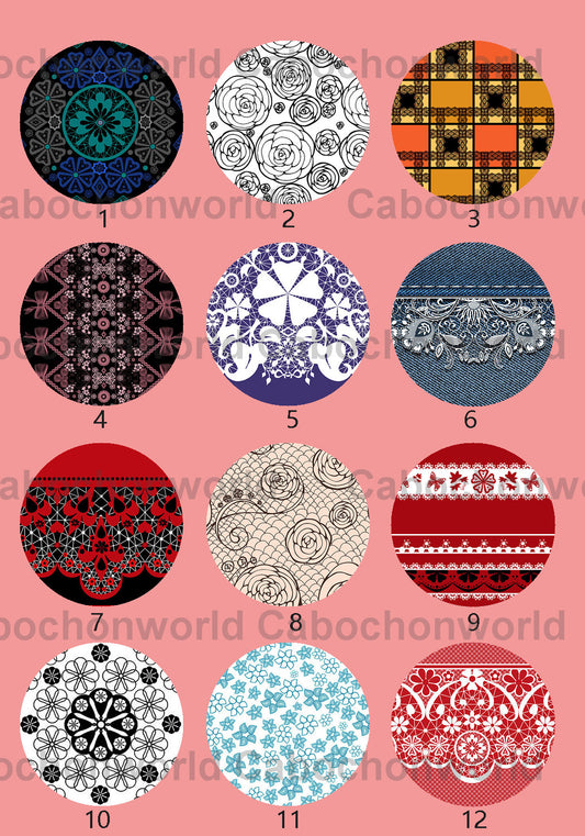 Collection de cabochons à motifs floraux CWN0038
