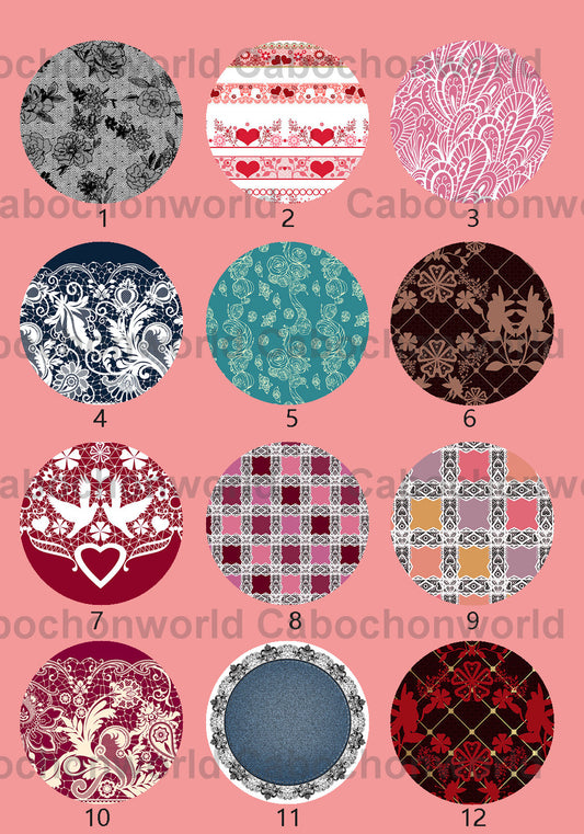 Collection de cabochons à motifs floraux CWN0039