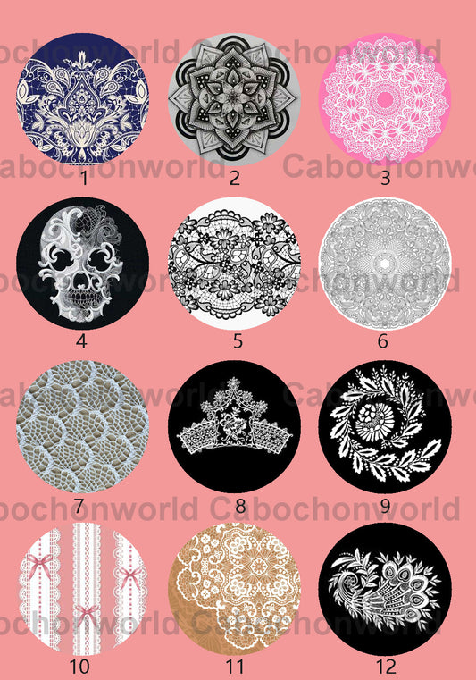 Collection de cabochons à motifs floraux CWN0040