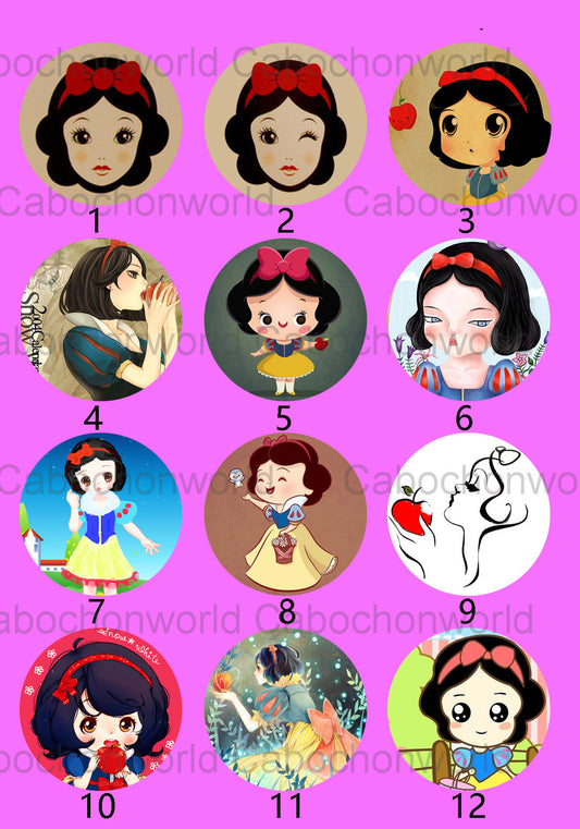 Cute Snow White Painting Cabochon Collection CW0042
