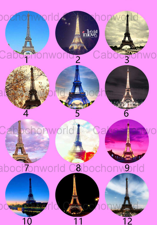 Eiffel Tower Picture Cabochon Collection CW0043