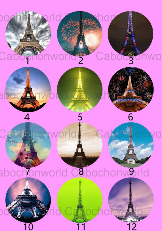 Eiffel Tower Picture Cabochon Collection CW0044