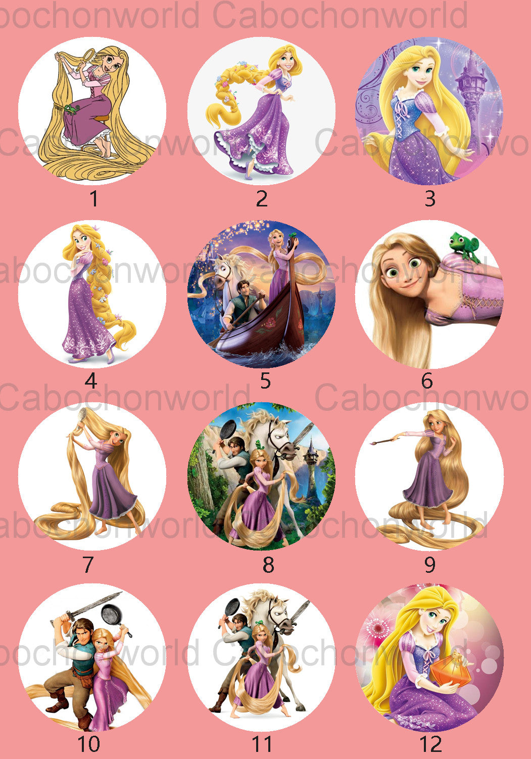 Collection de cabochons Raiponce emmêlés CWN0066