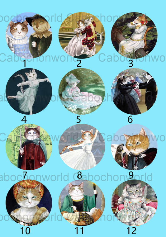 Noble Cat Dress up Painting Cabochon Collection CW0149
