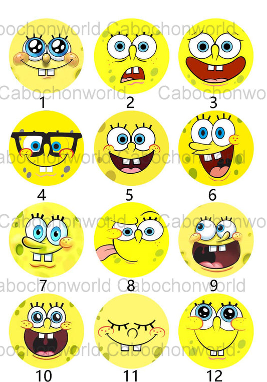 Collection de cabochons de dessin animé Bob l'éponge CW0153