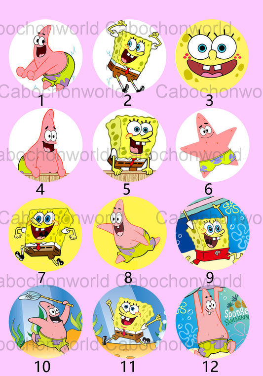 Collection de cabochons de dessin animé Bob l'éponge CW0154