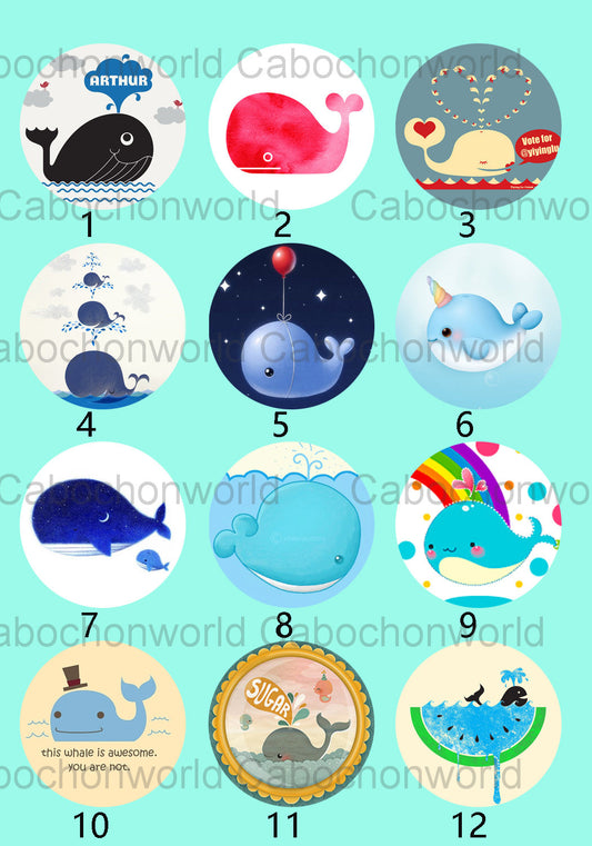 Collection de cabochons de baleine de dessin animé CW0155