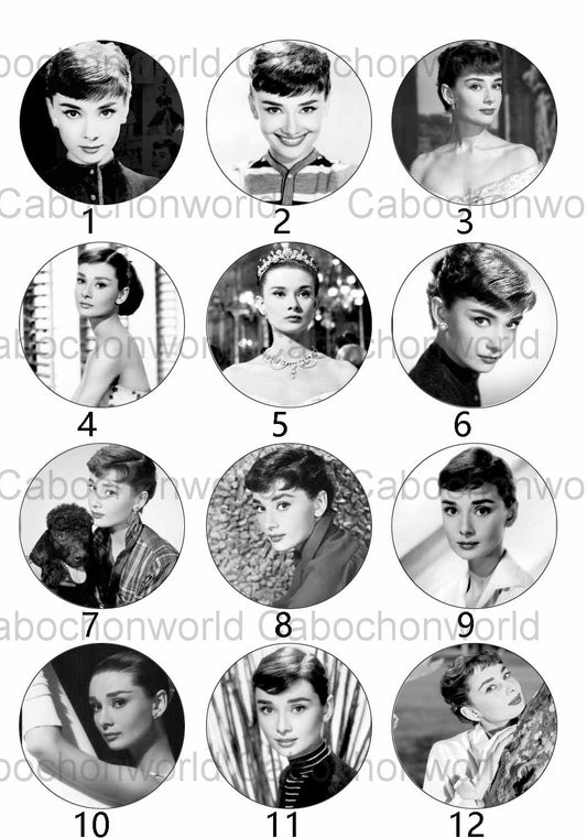 Audrey Hepburn Collection de cabochons photo vintage CW0161