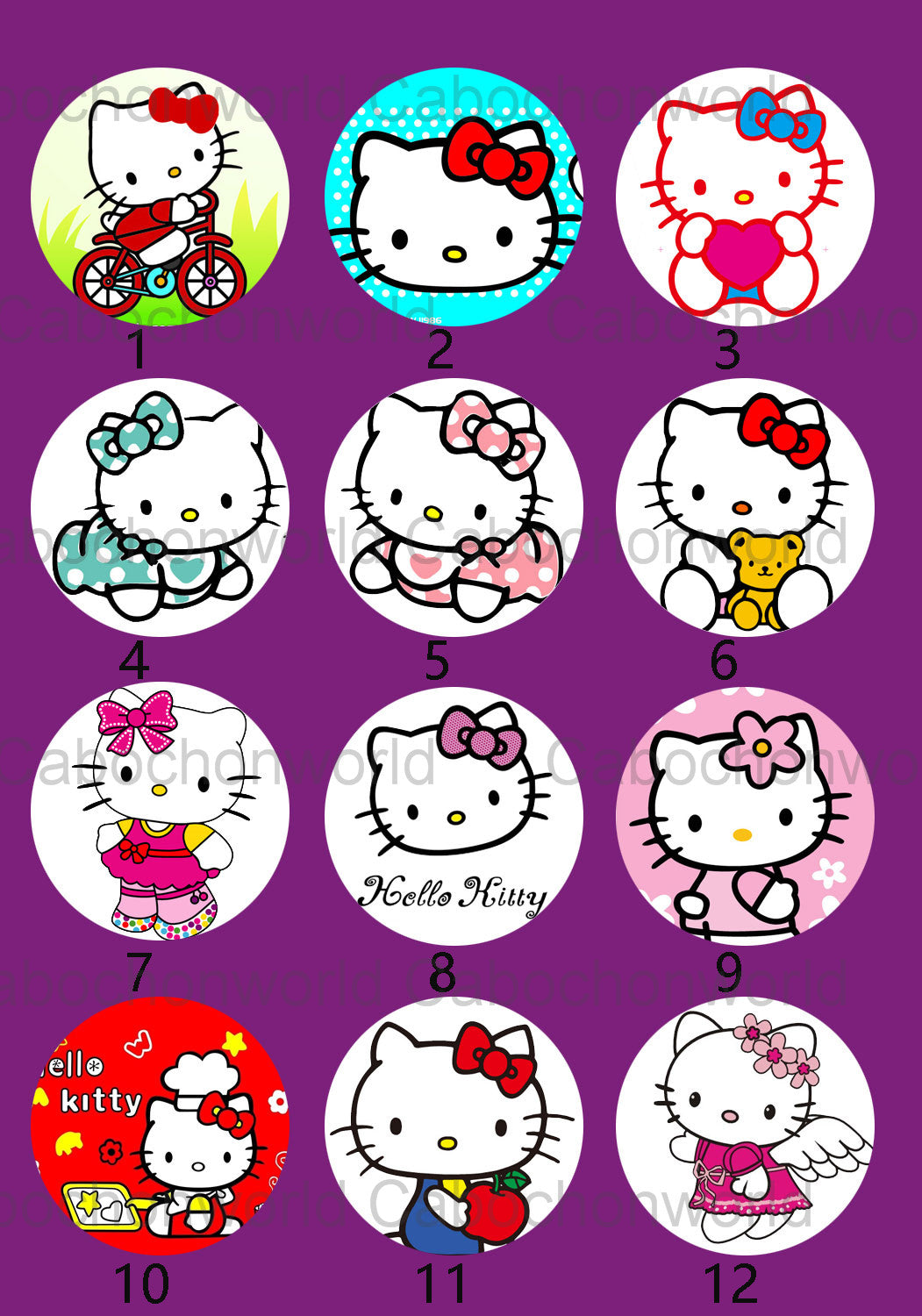 Collection de cabochons de dessin animé HK CW0212