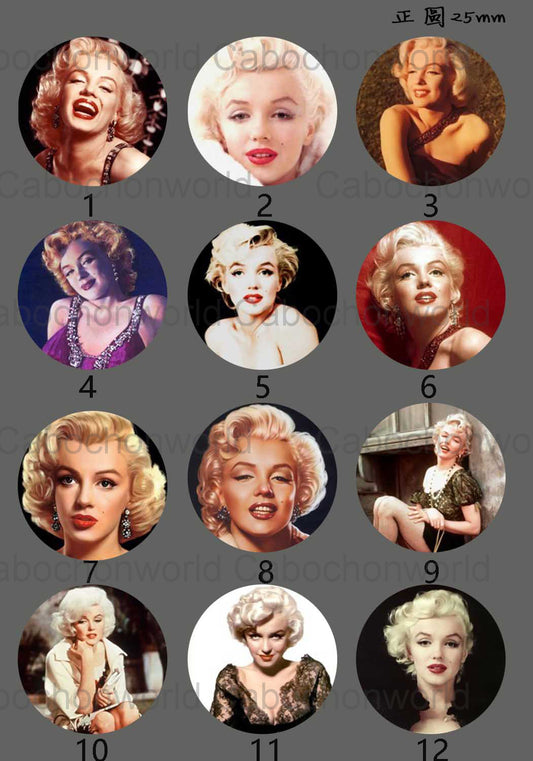 Collection de cabochons photo vintage célèbre étoile Hepburn Monroe du 20e siècle CW0297
