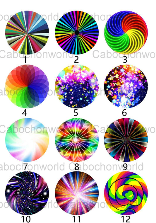 Collection de cabochons à motif scintillant coloré CW0300