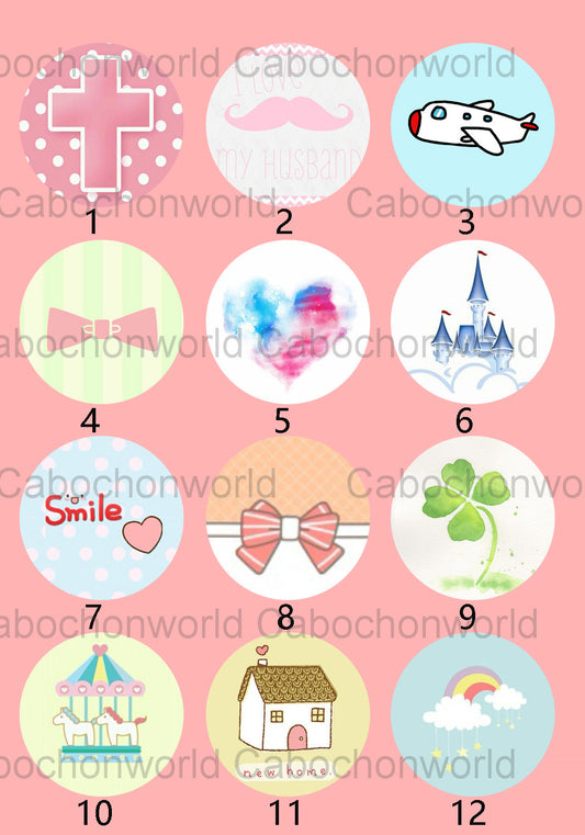 Collection de cabochons de dessin au crayon de couleur CW0310