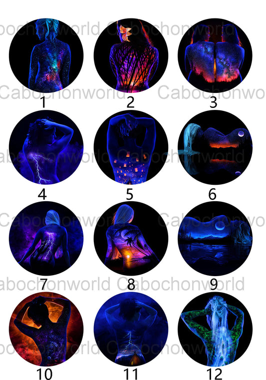 Collection de cabochons de corps vue nocturne CW0354